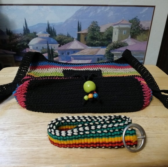 🚜🏩HANDMADE CROCHET BOHO BAG🥀🏡12"×10"x24" STRAP CROSSBODY. ♥️ - Picture 2 of 16